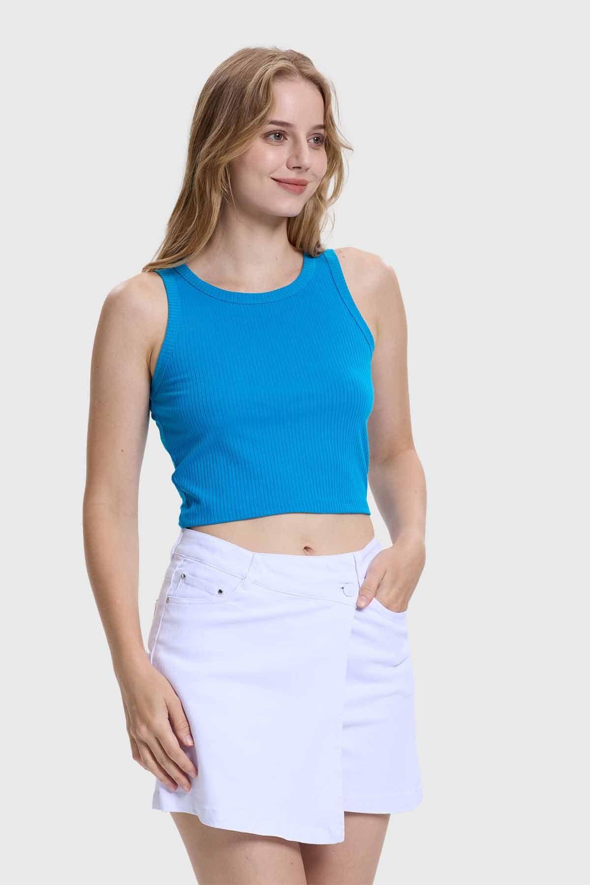 Polera Mujer Sudadera Azul Claro-1
