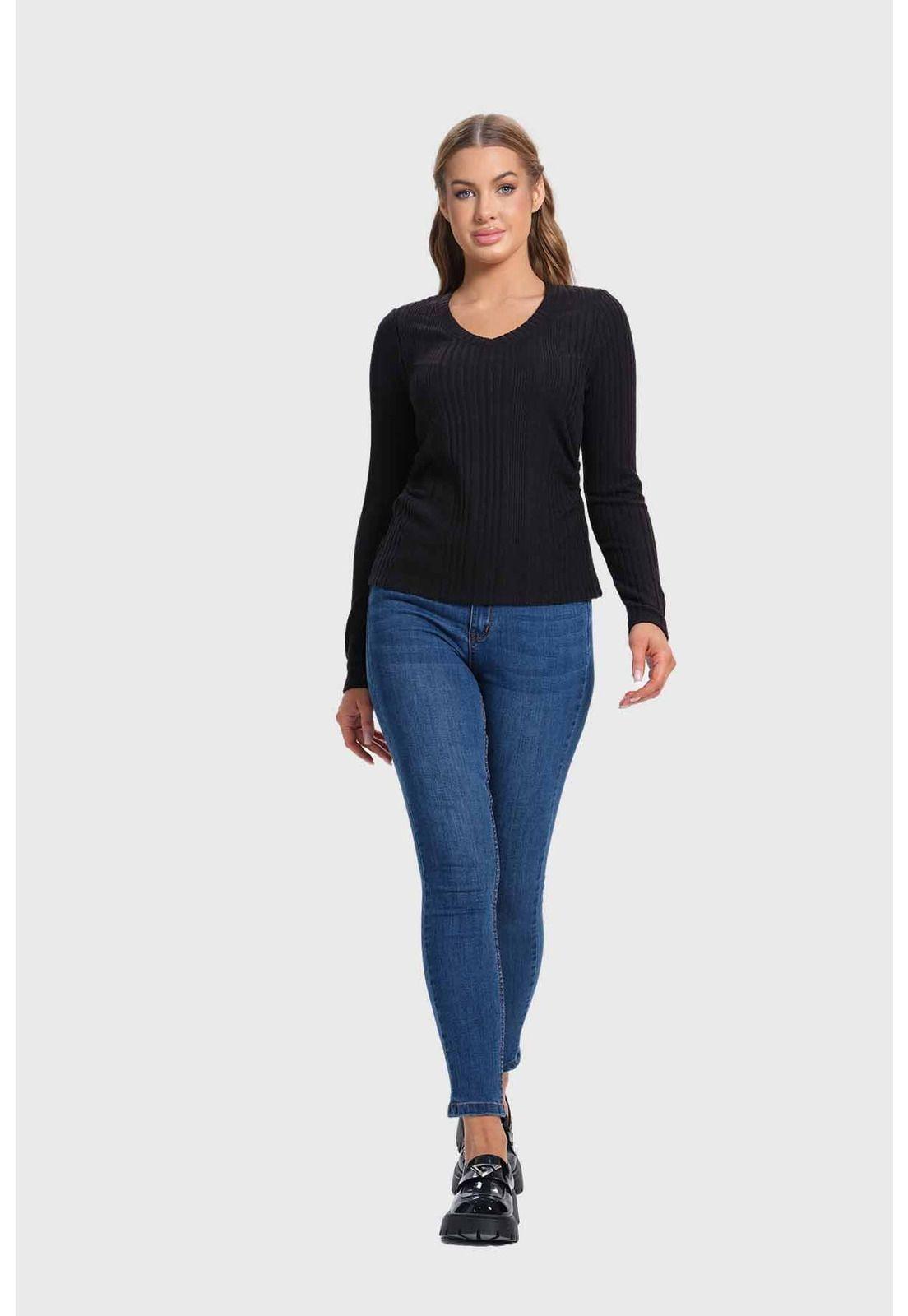 Polera Mujer Rib Camman Negro-3