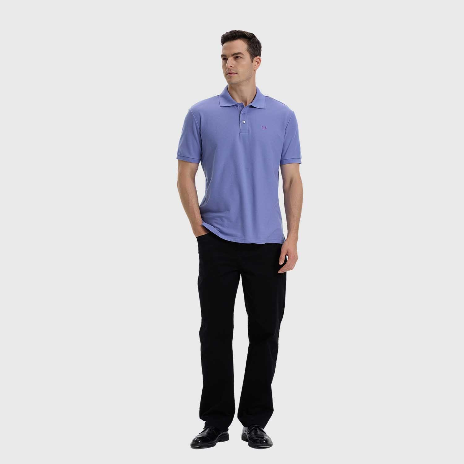 Polera Hombre Lisa Con Logo Lavanda-3
