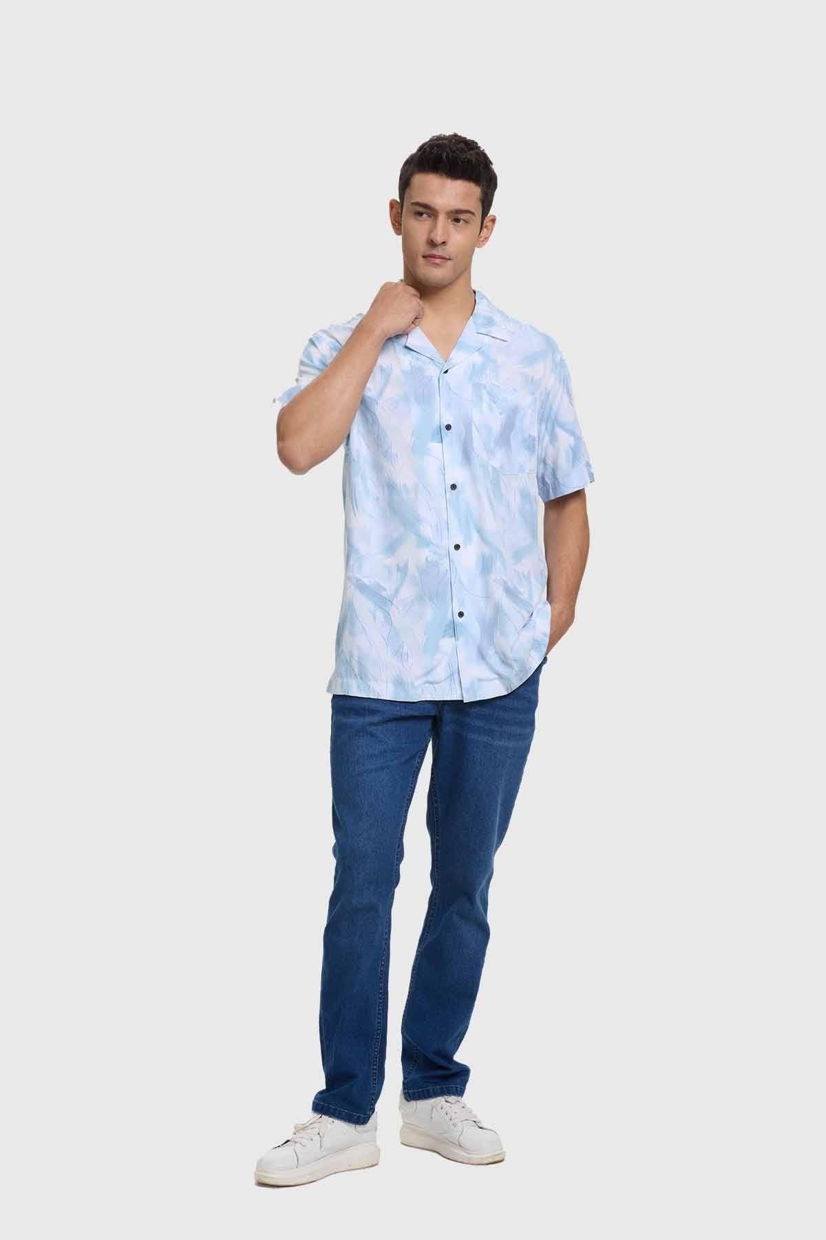 Camisa Hombre Marmolado Blanco-3