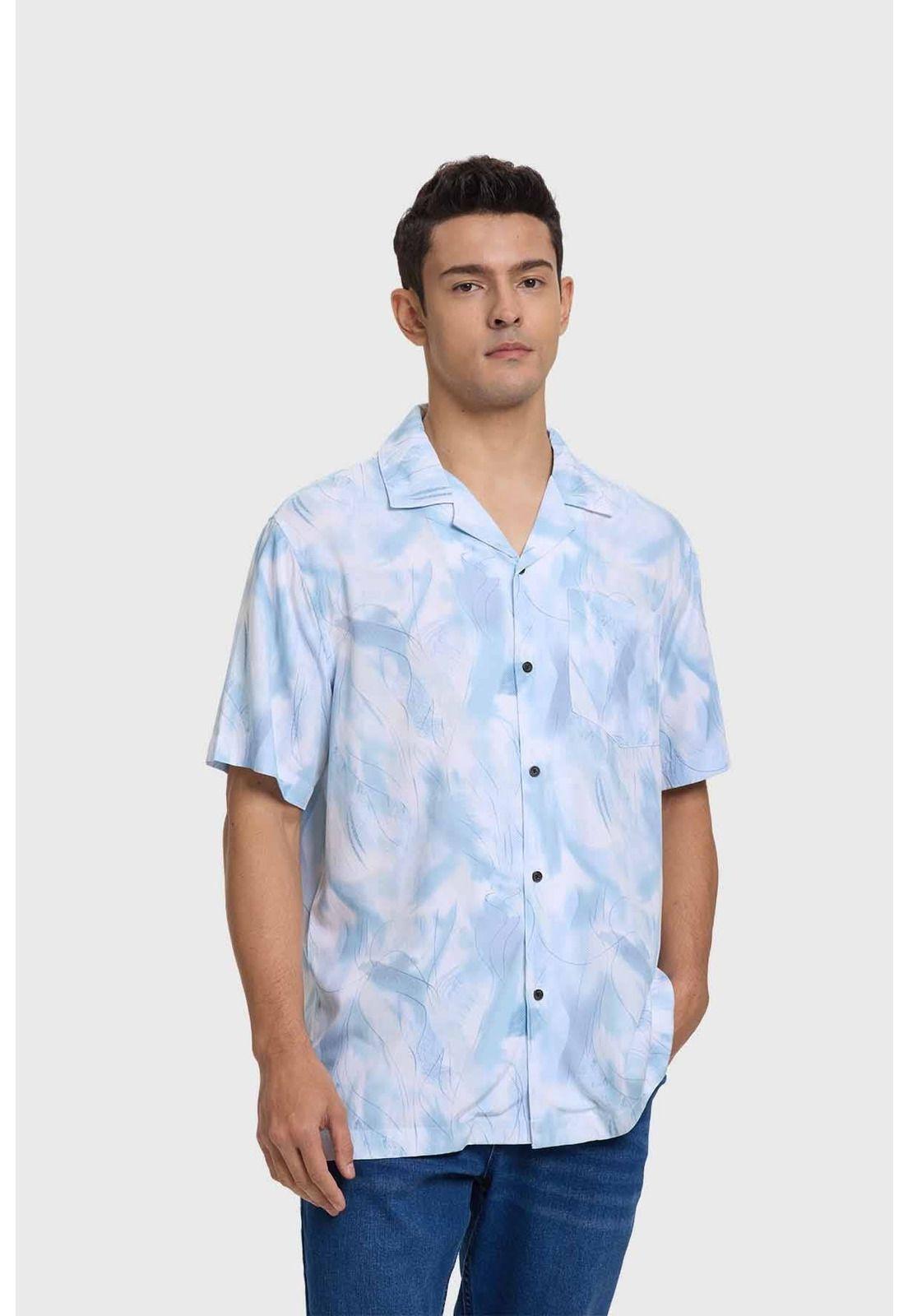 Camisa Hombre Marmolado Blanco-0