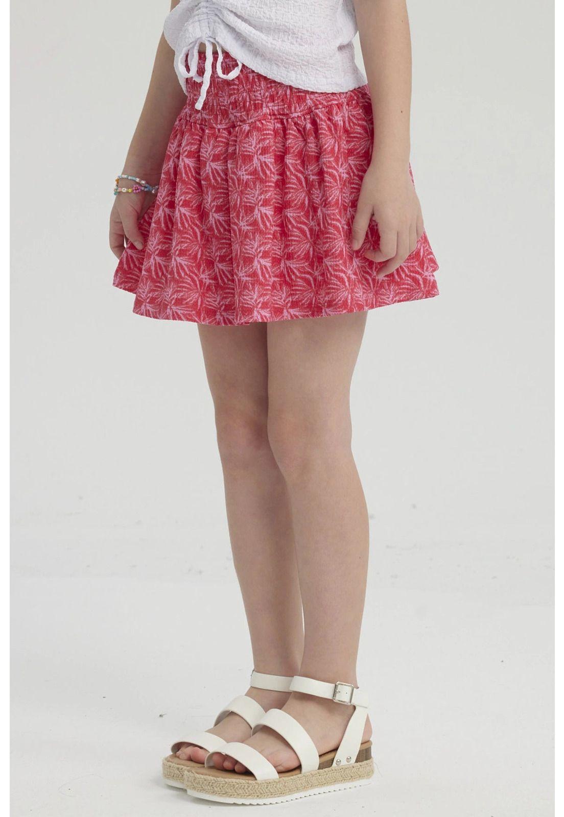 Falda Niña Short Pretina Panal Fucsia-1