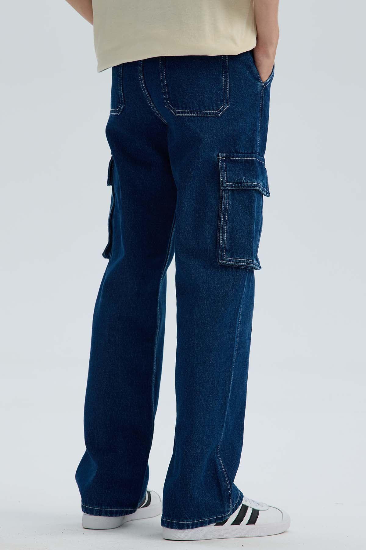 Jeans Niño Cargo Azul-2
