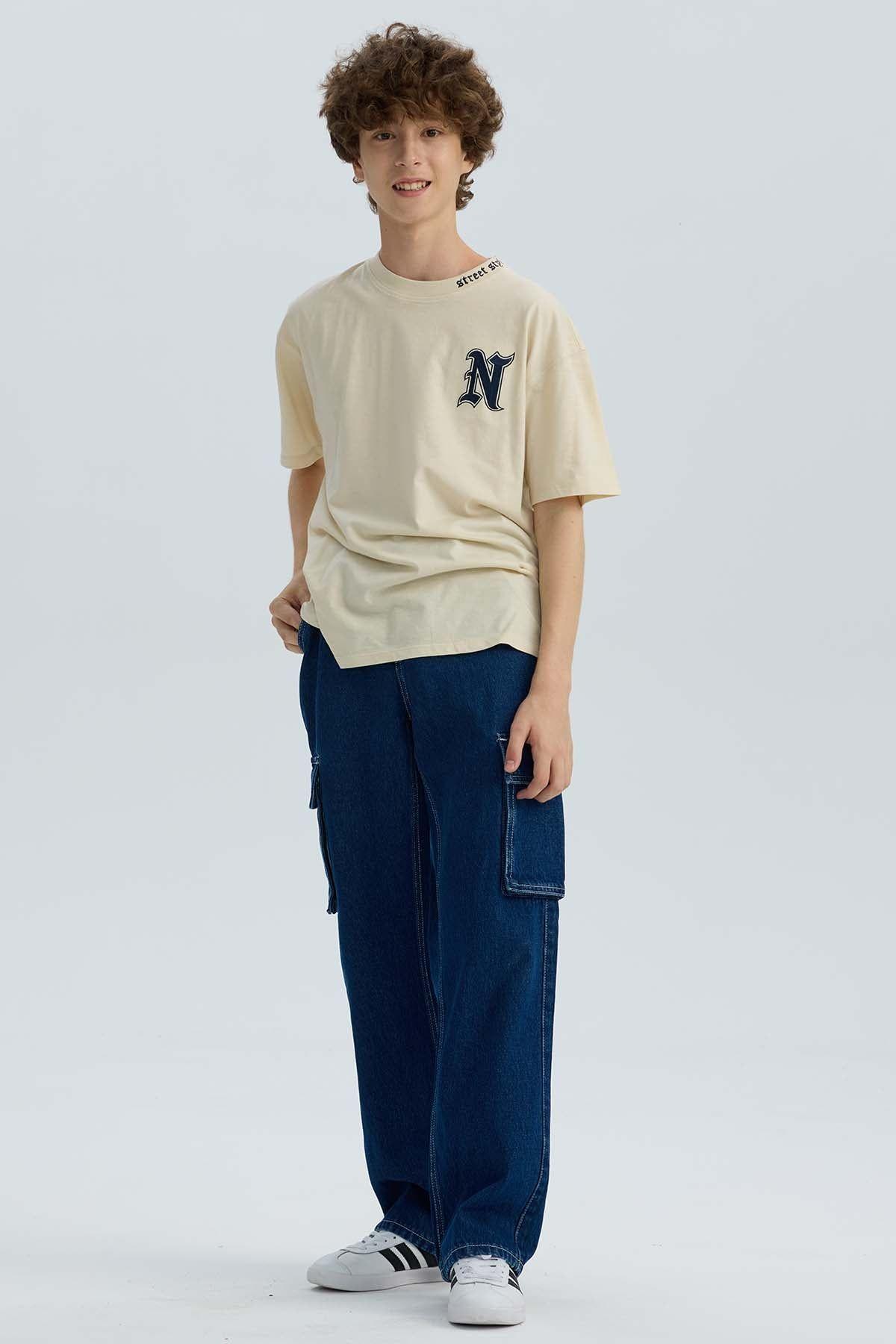 Jeans Niño Cargo Azul-3