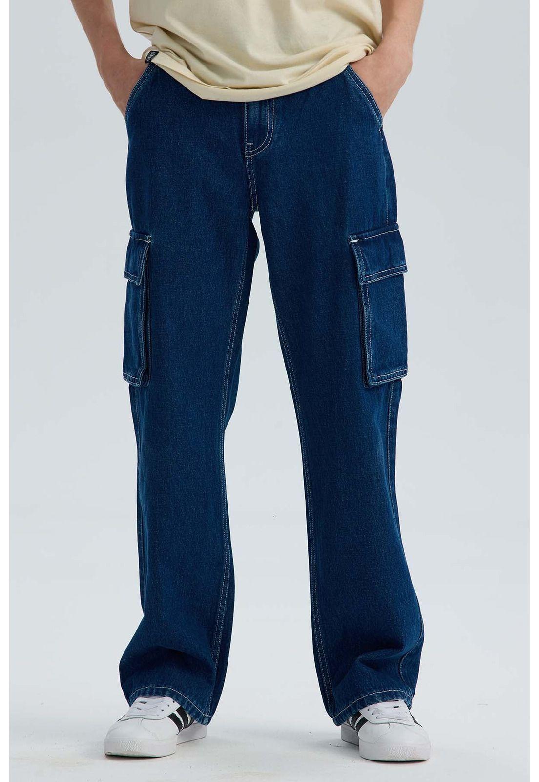 Jeans Niño Cargo Azul - ll-0