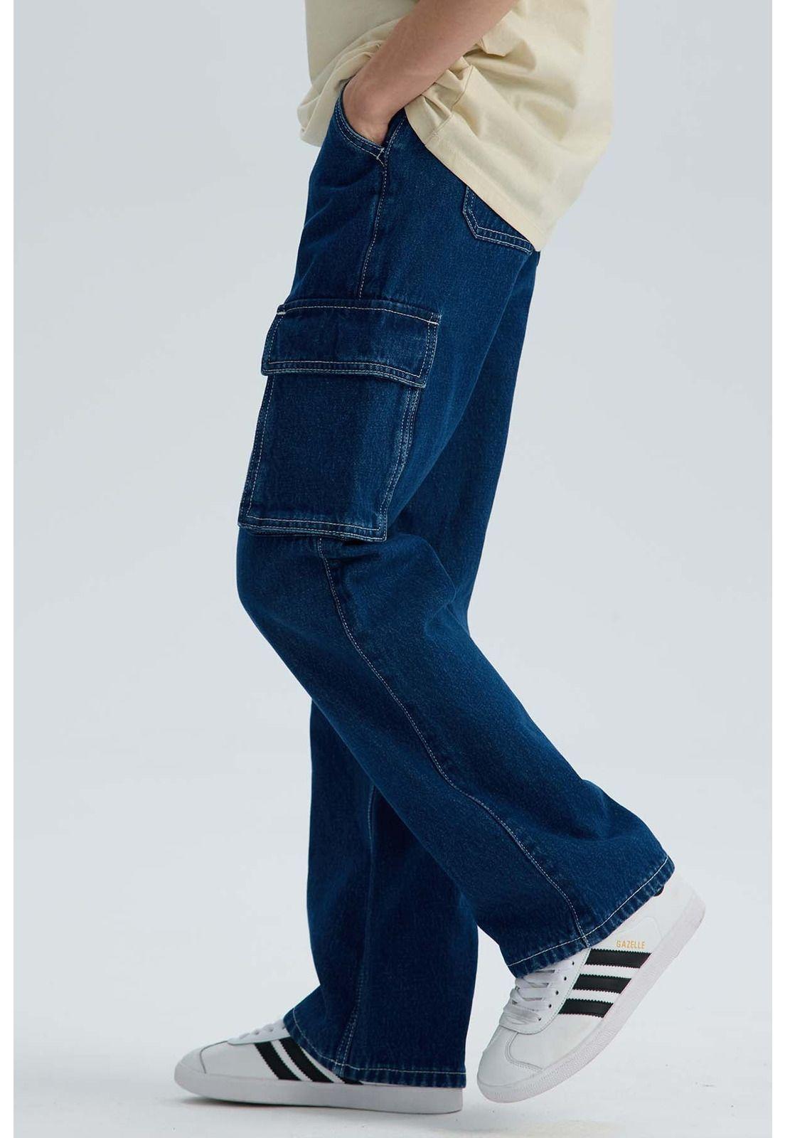Jeans Niño Cargo Azul - ll-1