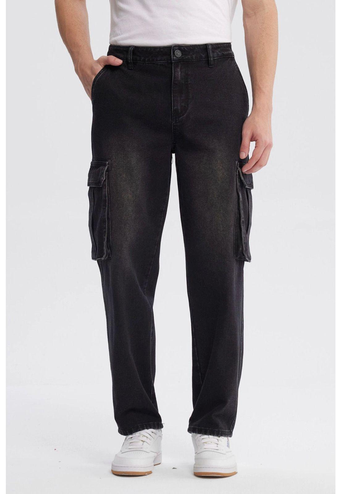 Jeans Hombre Baggy Negro - lV-0