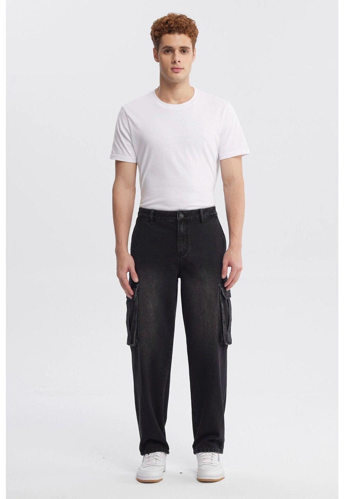 Jeans Hombre Baggy Negro - lV-3