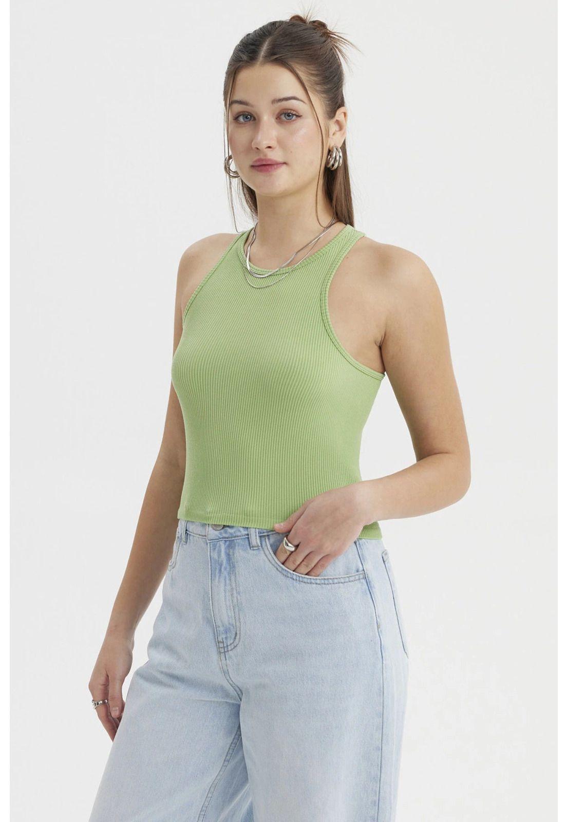 Peto Mujer Musculosa Verde Claro-1