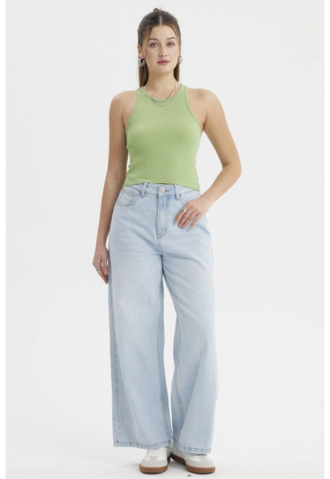 Peto Mujer Musculosa Verde Claro-3