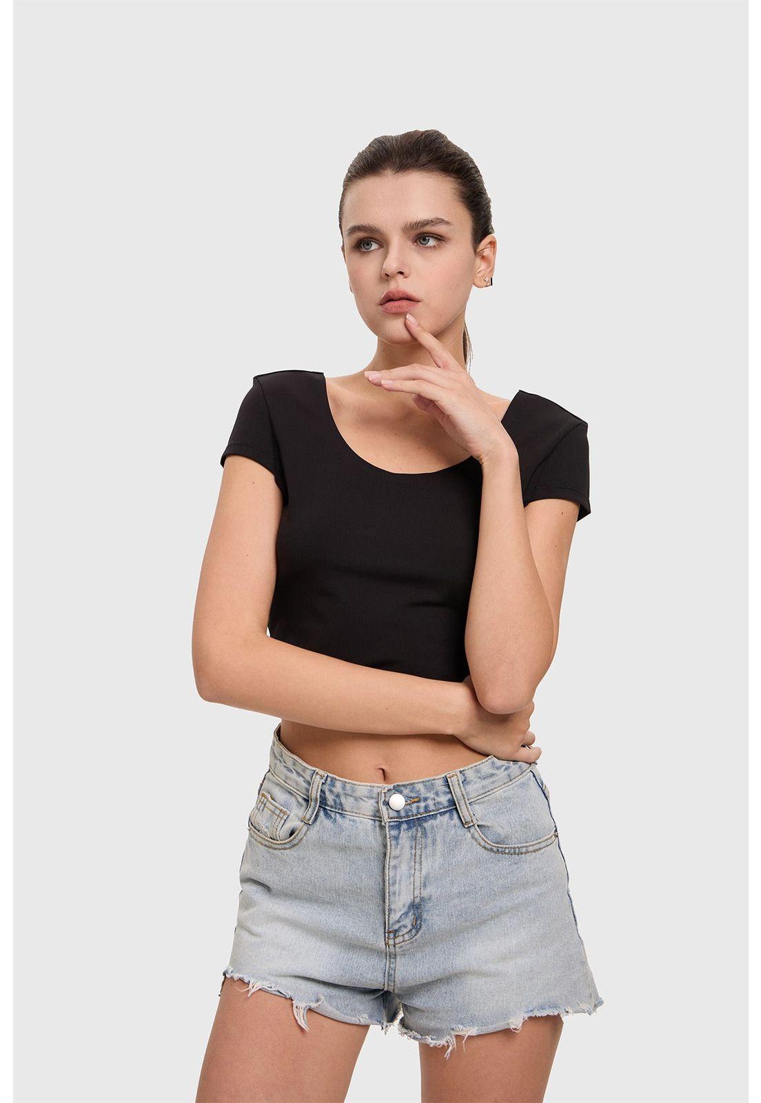 Polera Mujer Cruzada Espalda Negro-0