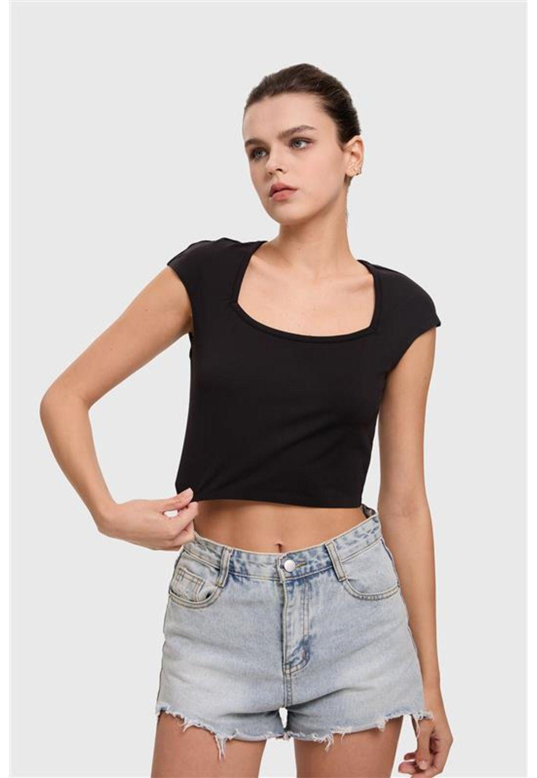 Polera Mujer Cruzada Espalda Negro-1