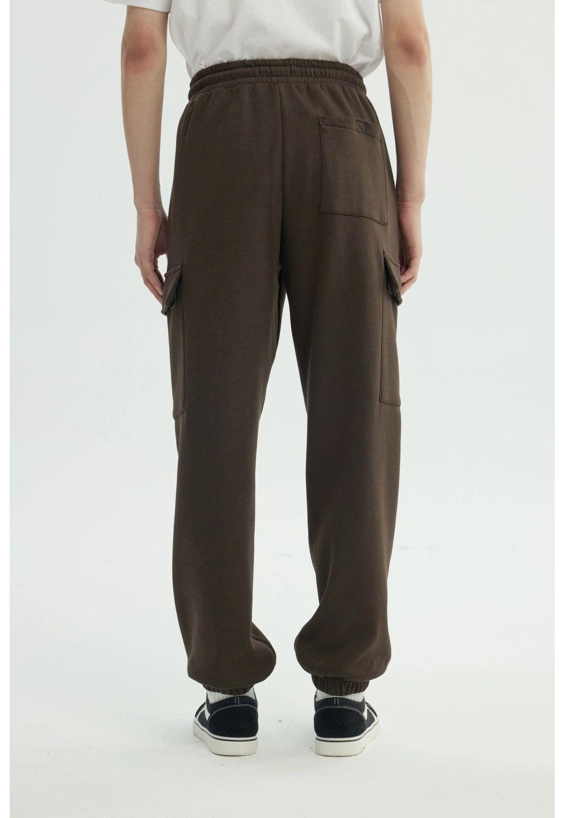 Pantalón Buzo Hombre Calce Recto Marrón-2