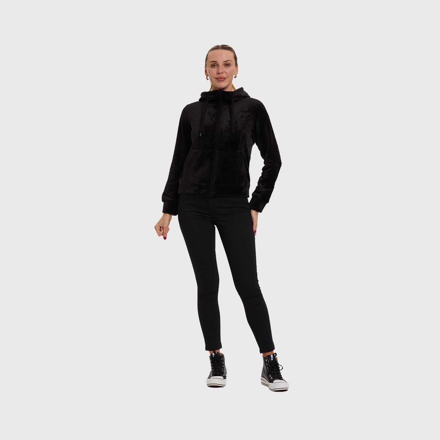 Polar Mujer Full Zipper Entallado Negro Fashion's Park-3