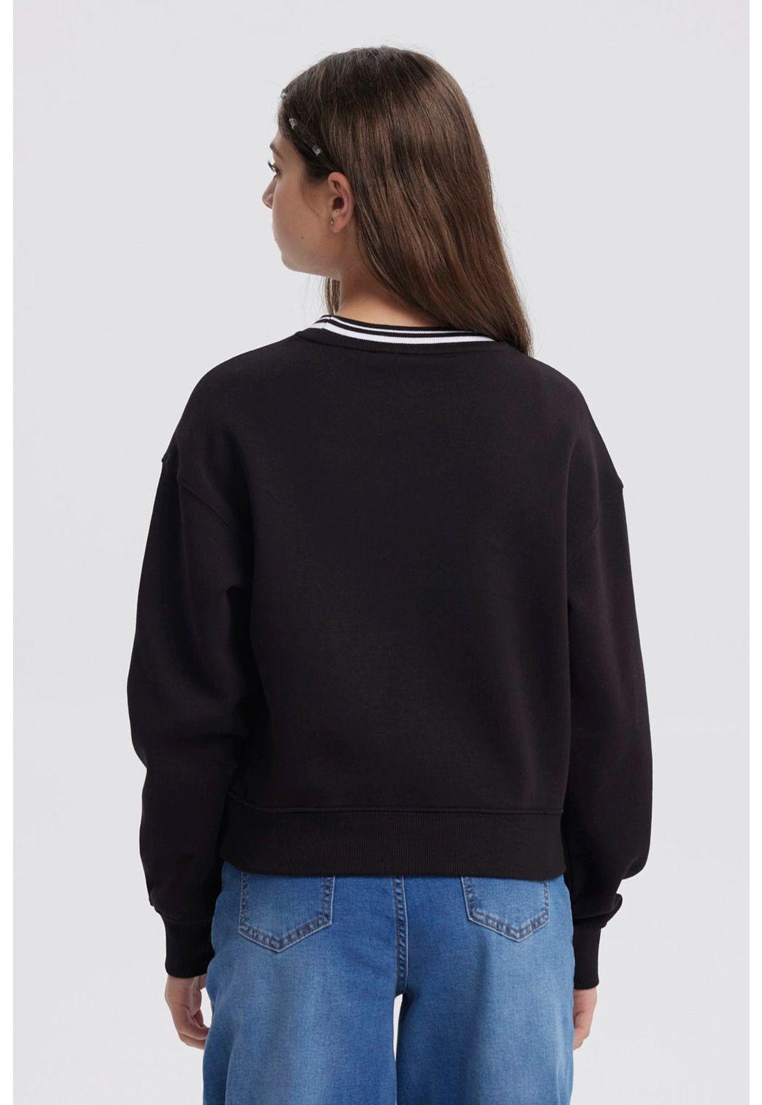 Polerón Niña Slim Negro-2