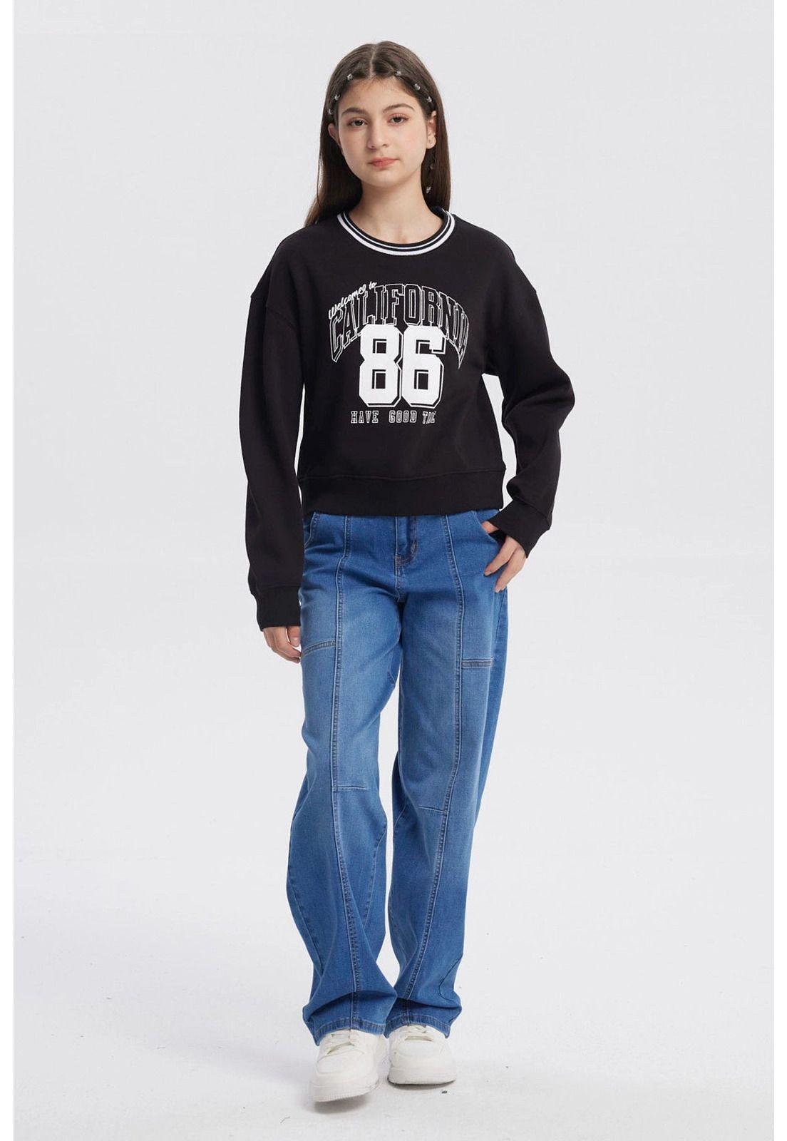 Polerón Niña Slim Negro-3