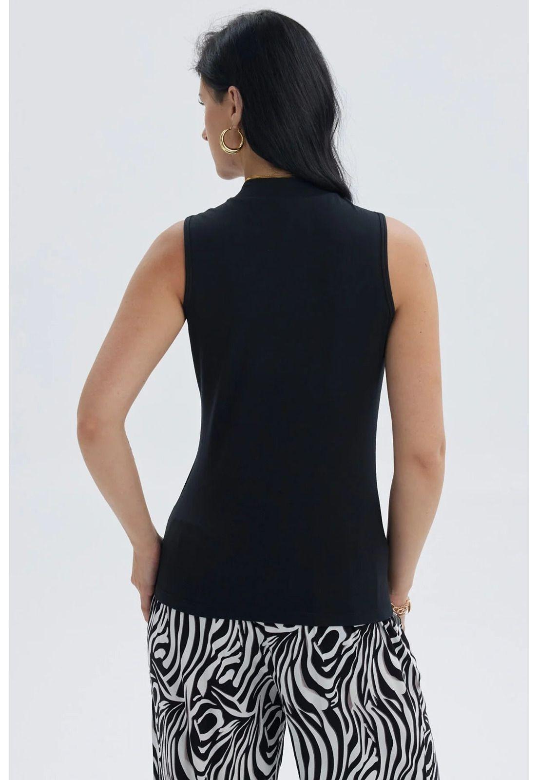Polera Mujer Elasticada Negro-2