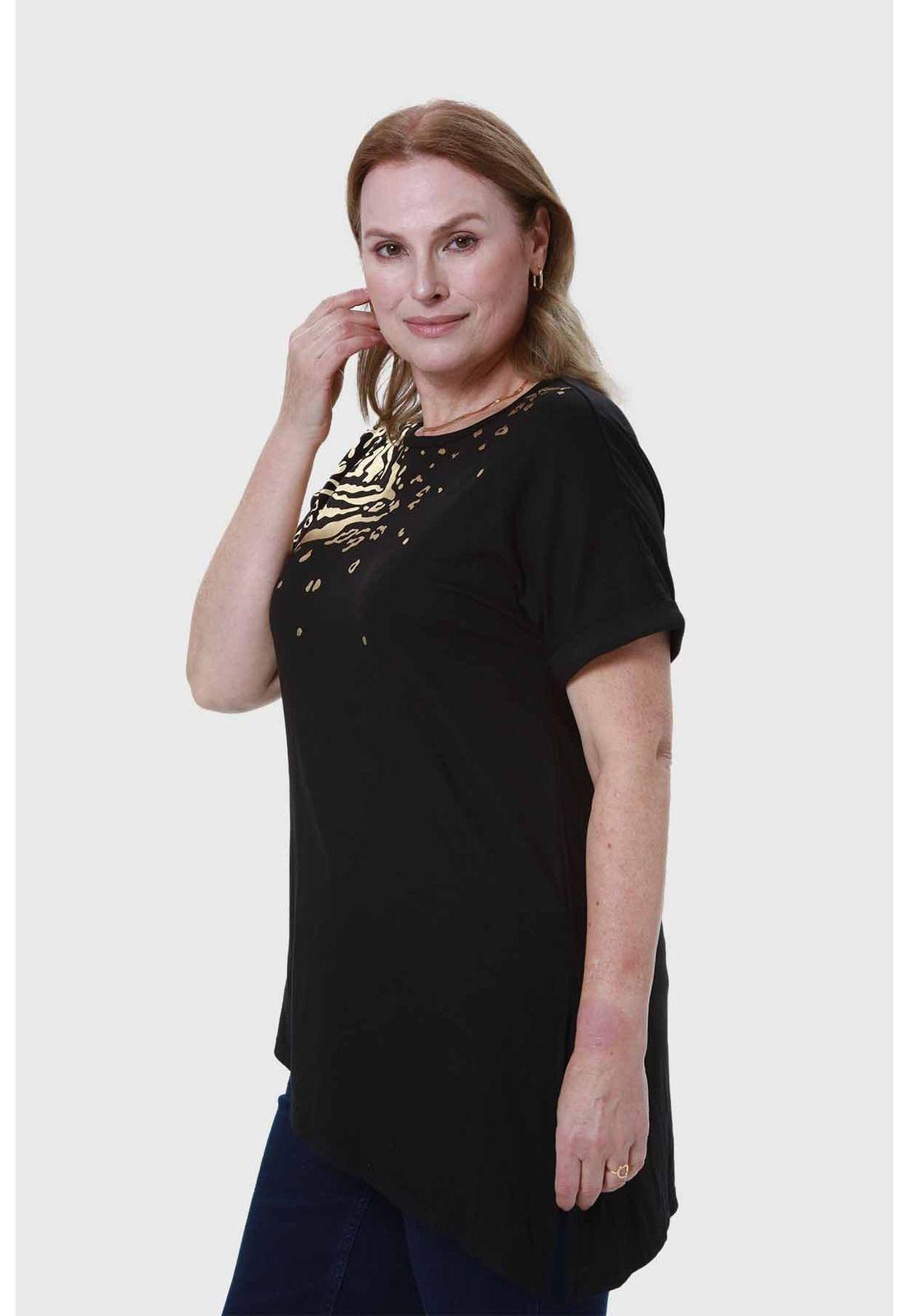 Polera Mujer Estampado Negro - ll-1