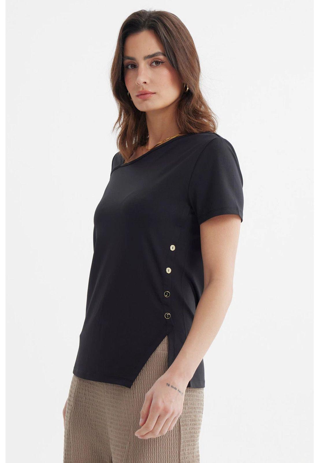 Polera Mujer Asimétrico Negro - lV-1