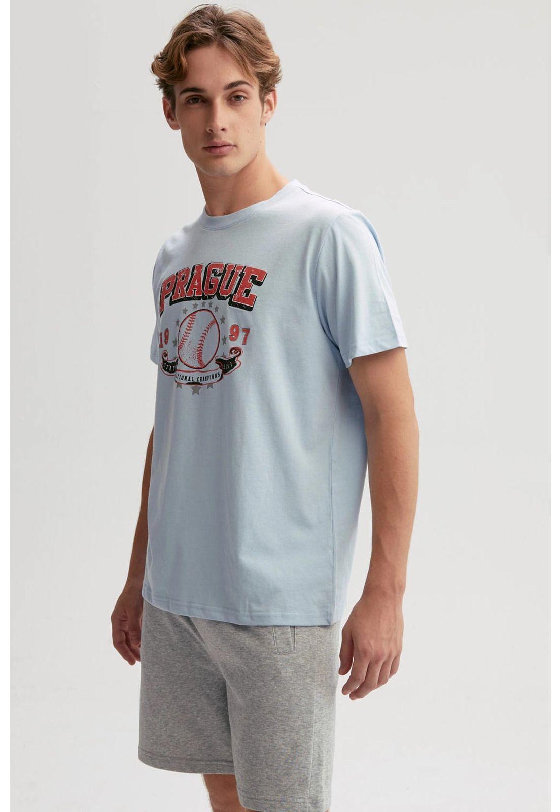 Polera Hombre Print Posicional Celeste-1
