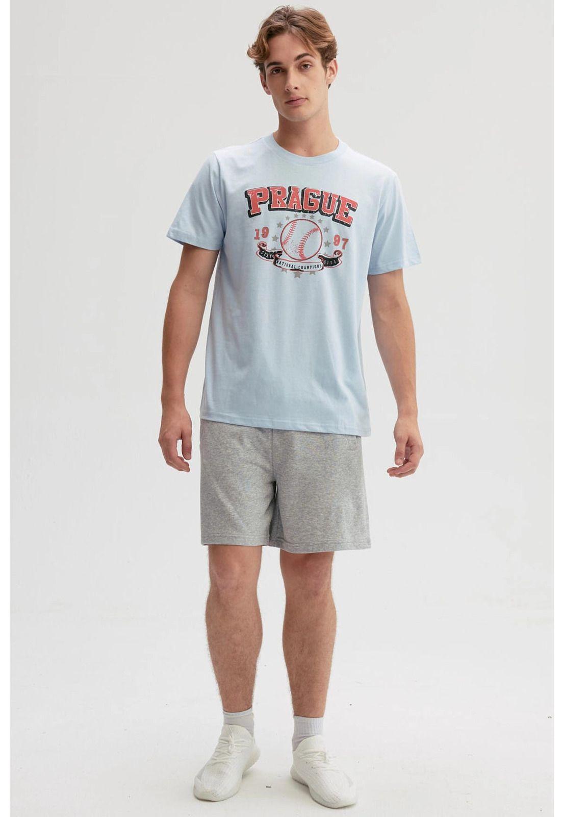 Polera Hombre Print Posicional Celeste-3
