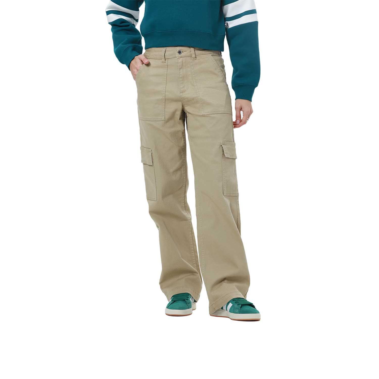 Jeans Mujer Color Calce Recto Camel-0