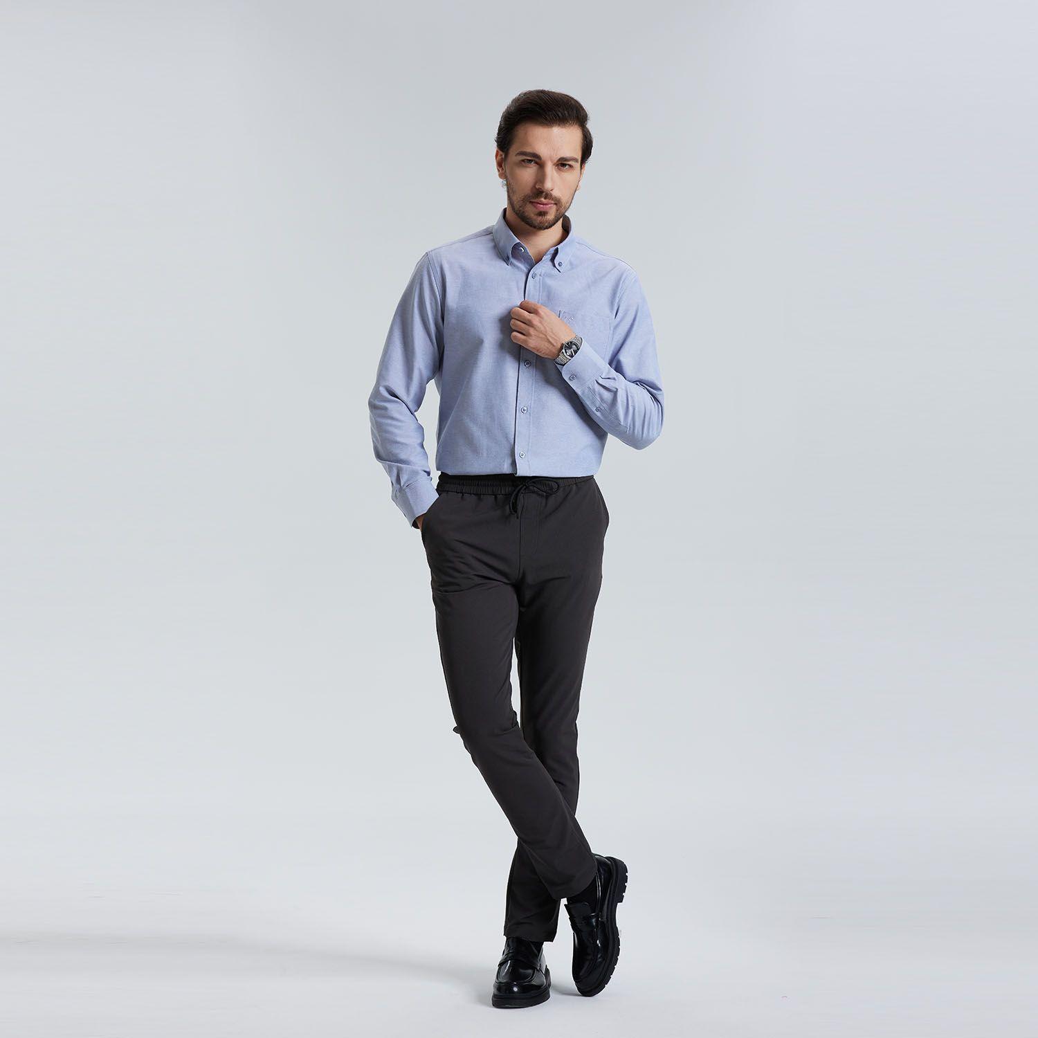 Camisa Oxford Gris Hombre-3