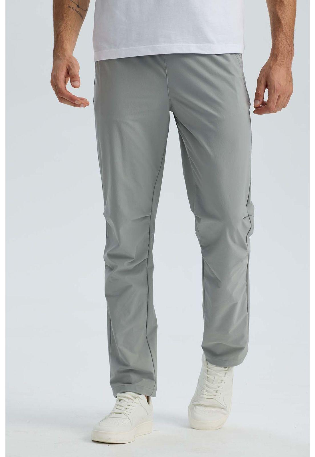 Pantalón Buzo Hombre Calce Recto Gris - ll-1
