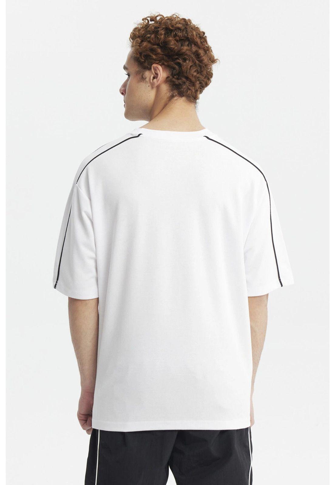 Polera Hombre Oversize Doble Línea Blanco-2