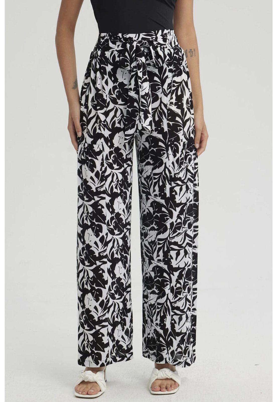 Pantalón Mujer Palazzo Pretina Elástica Turquesa-0