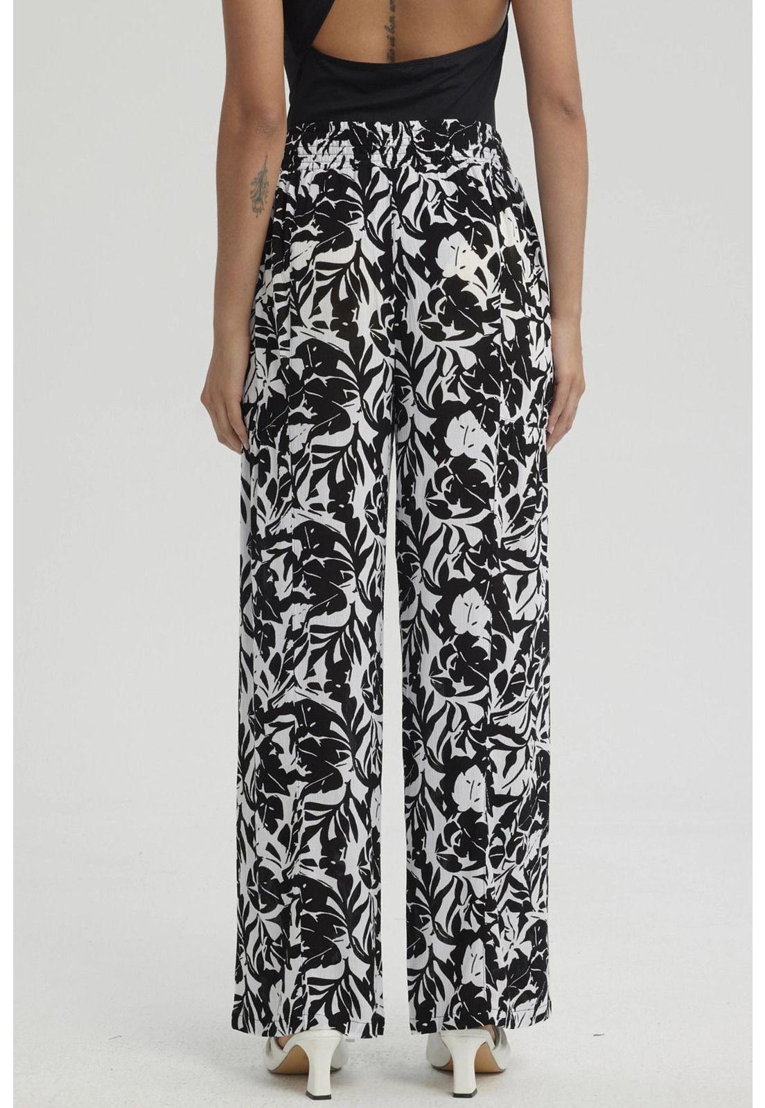 Pantalón Mujer Palazzo Pretina Elástica Turquesa-6