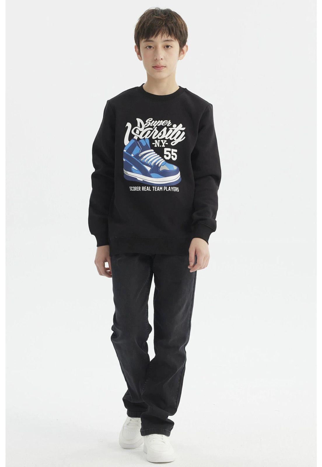 Polerón Niño Básico Teen Negro-3