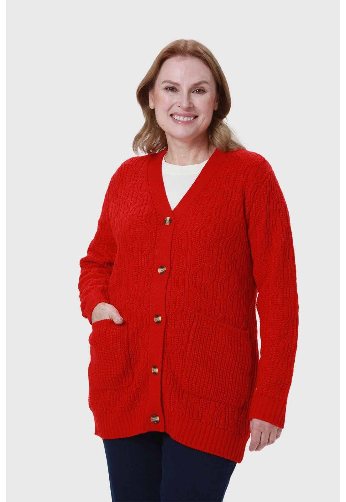 Sweater Mujer Tapado Rojo-0