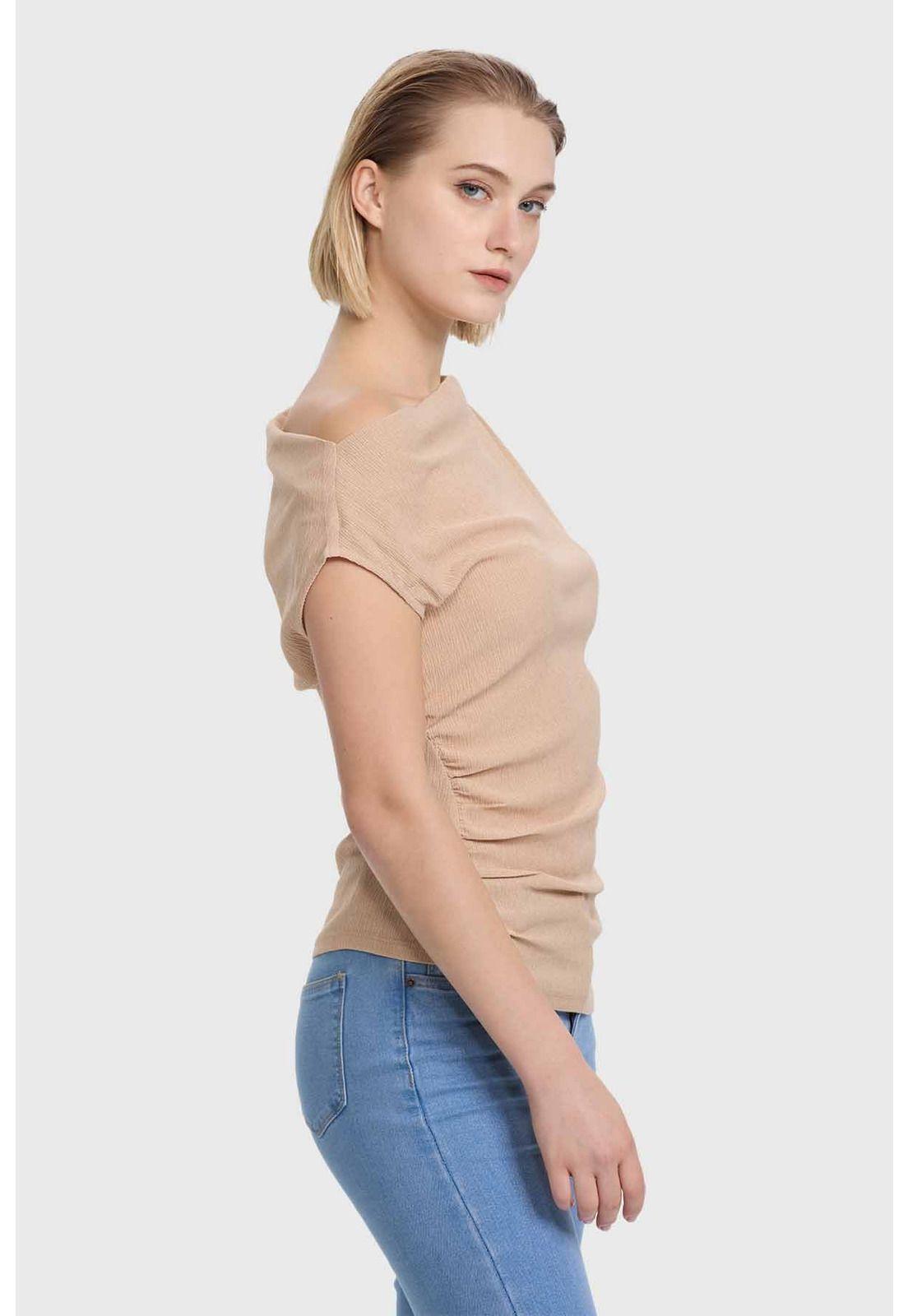 Polera Mujer Asimétrico Beige-1
