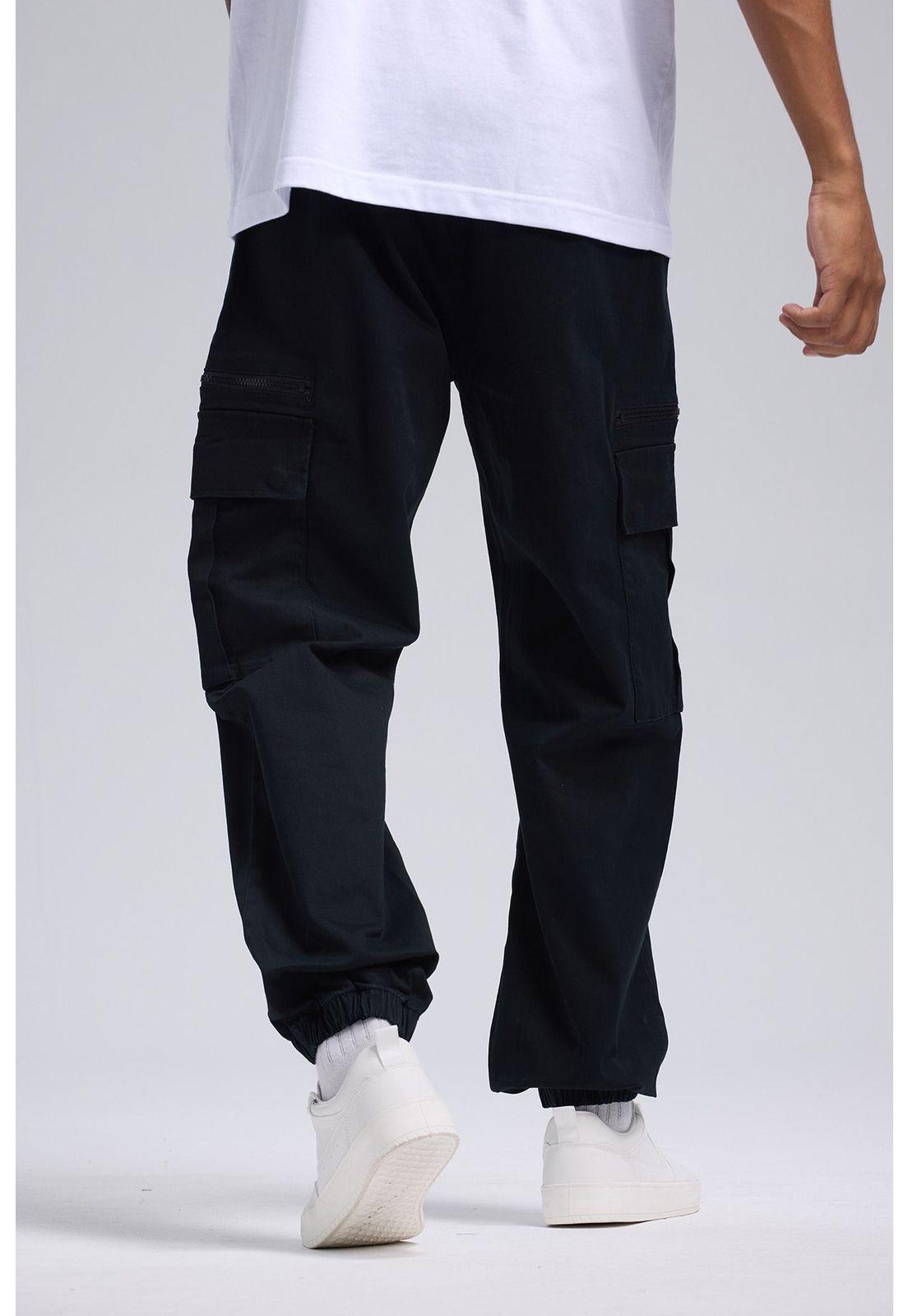 Pantalón Hombre Cargo Jogger Negro-2