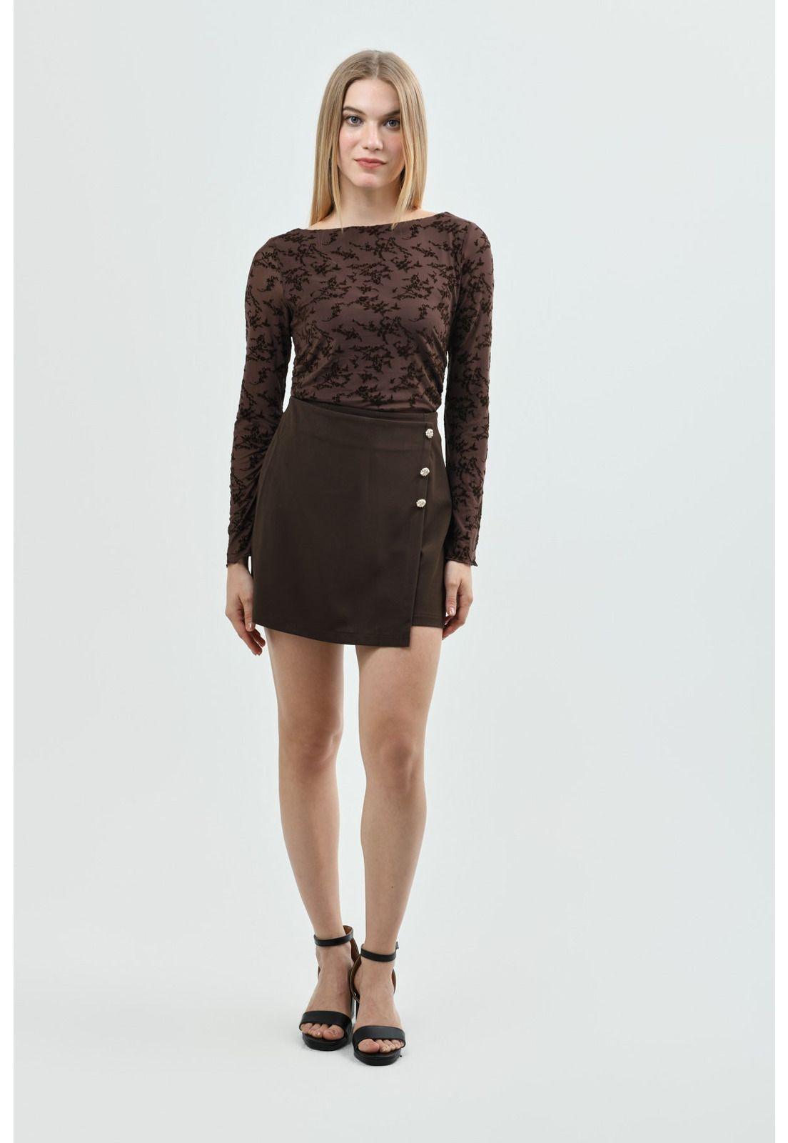 Falda Mujer Falda Short Chocolate - ll-3
