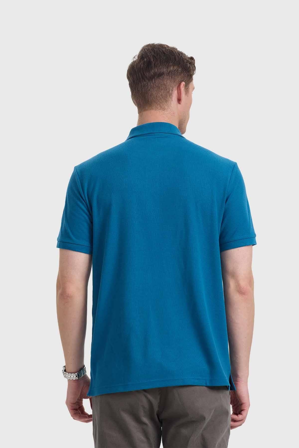 Polera Hombre Básica Piqué Petróleo-2