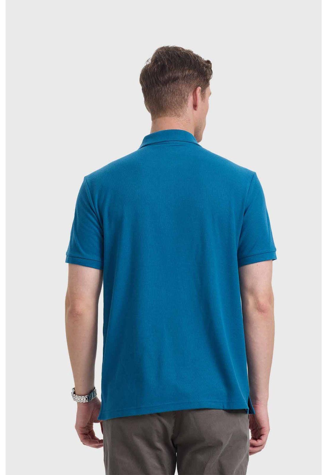 Polera Hombre Básica Piqué Petróleo-2