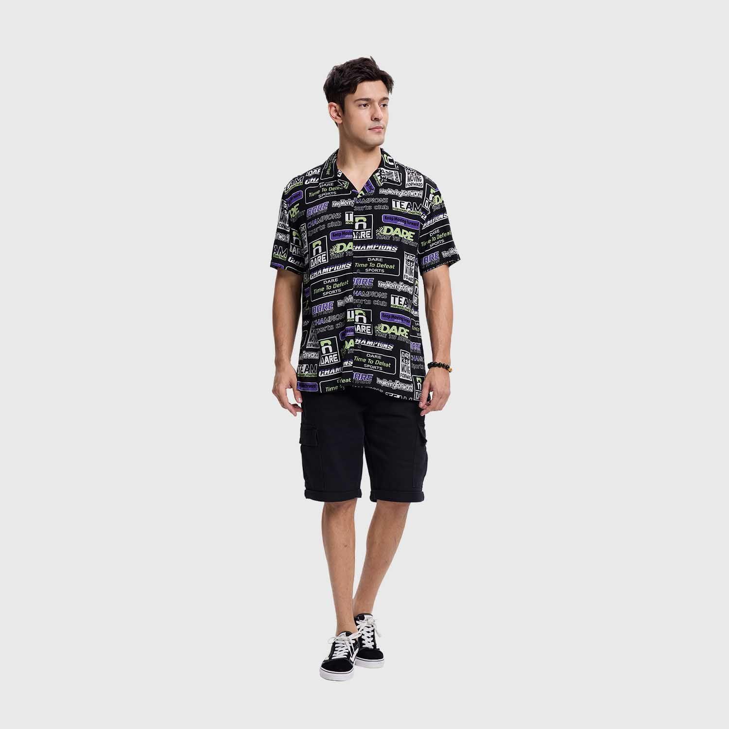 Camisa Hombre Full Rapport Negro Fashions Park-3