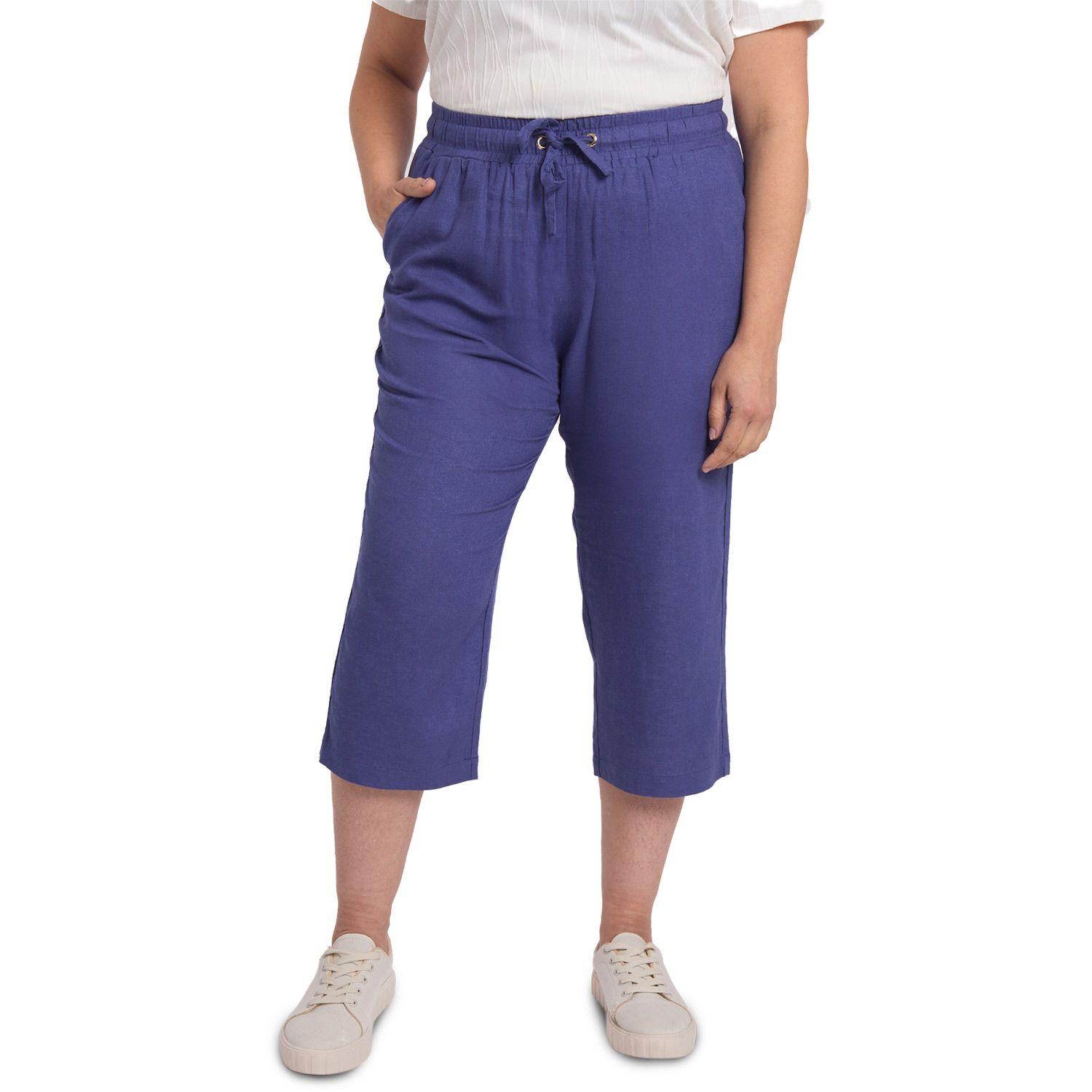 Pantalón Mujer Lino Azul Fashions Park-0