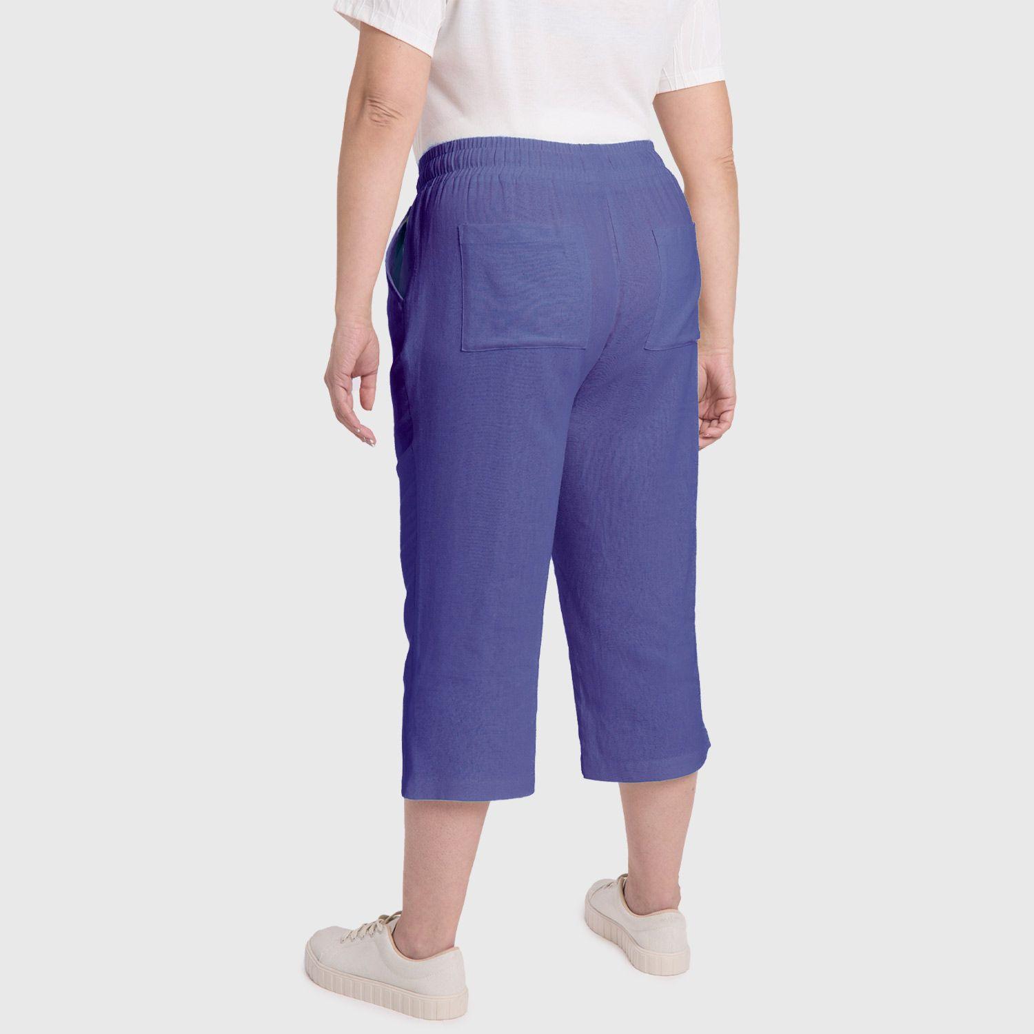 Pantalón Mujer Lino Azul Fashions Park-2