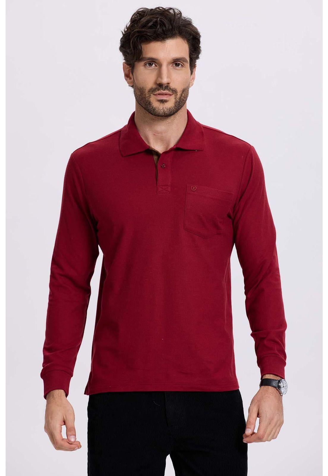 Polera Hombre Piqué Básica Burdeo-0