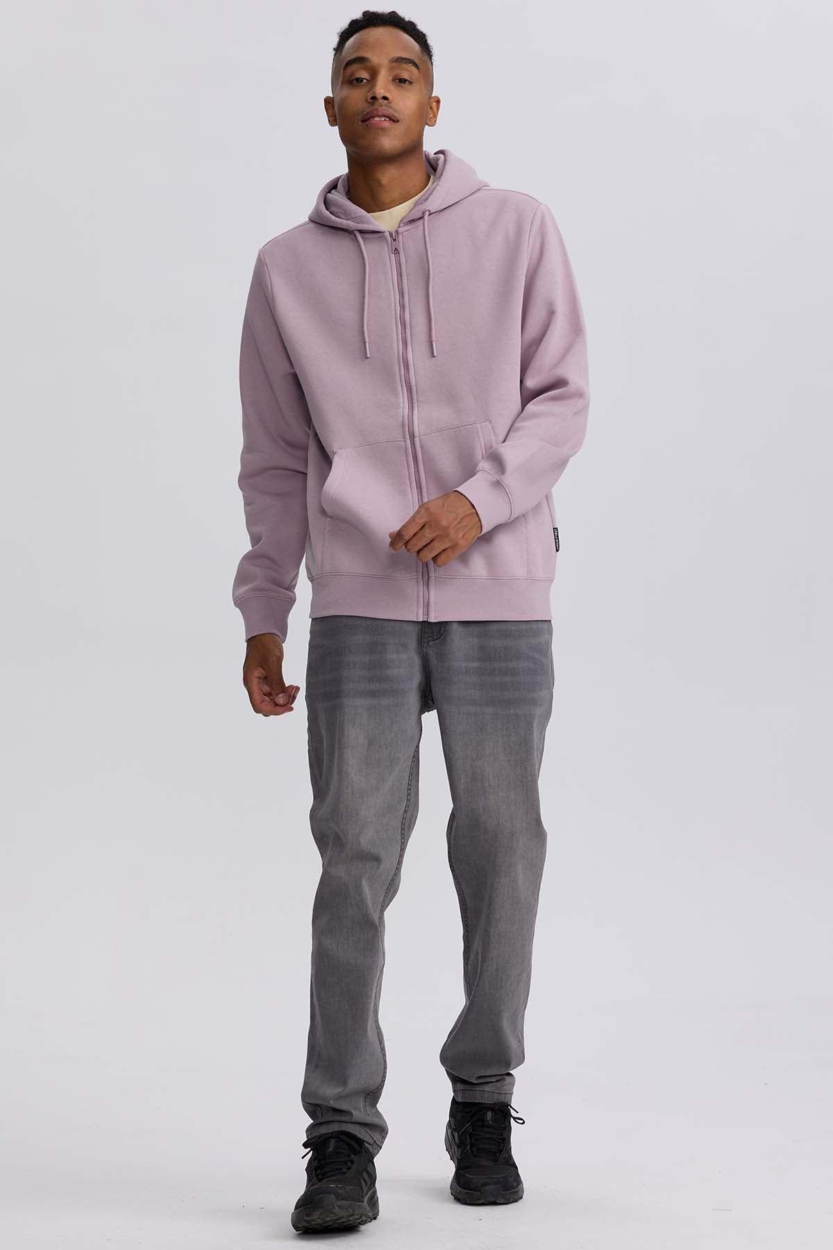 Polerón Hombre Full Zipper Malva-3