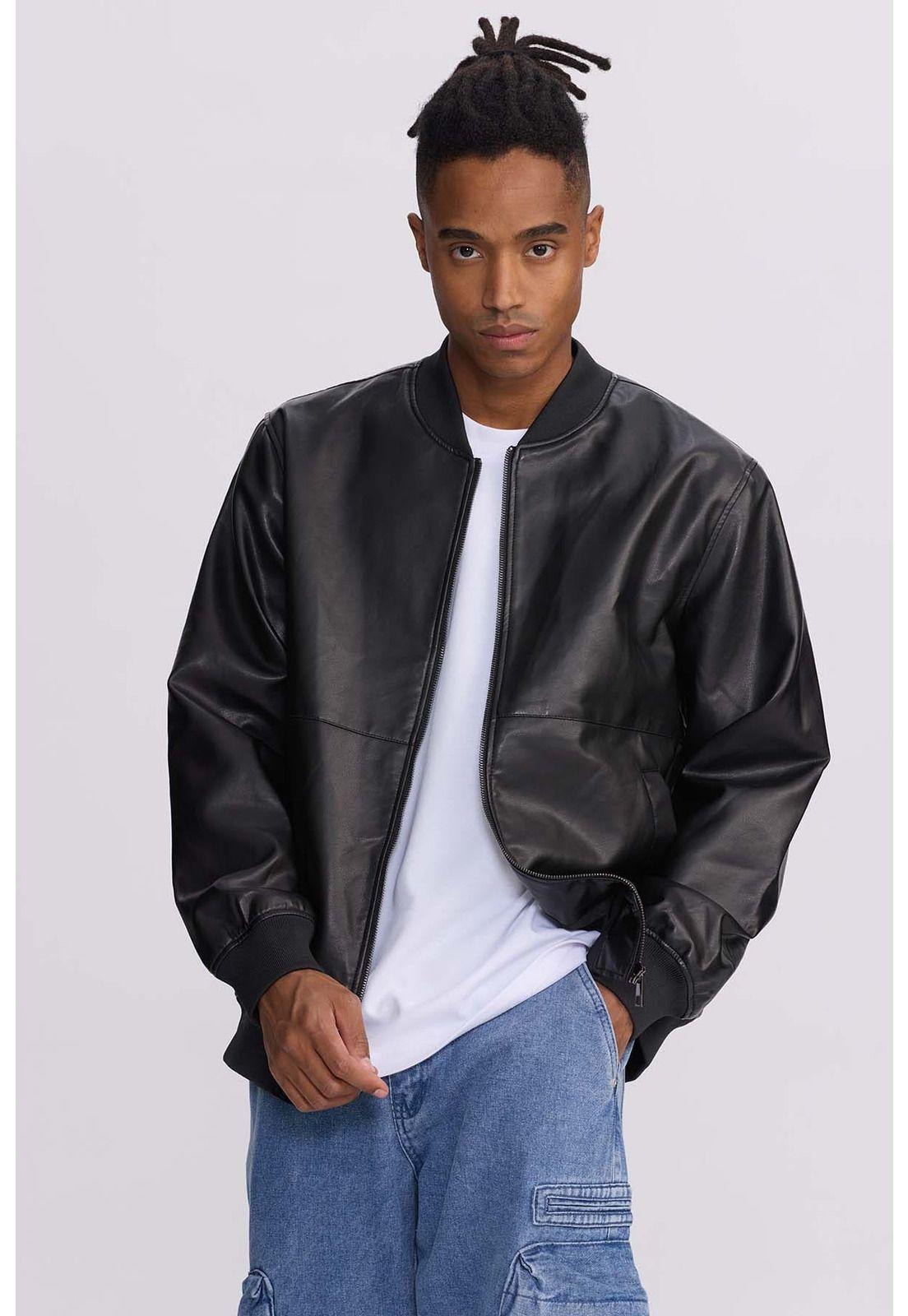 Chaqueta Hombre Bomber Negro - V-0