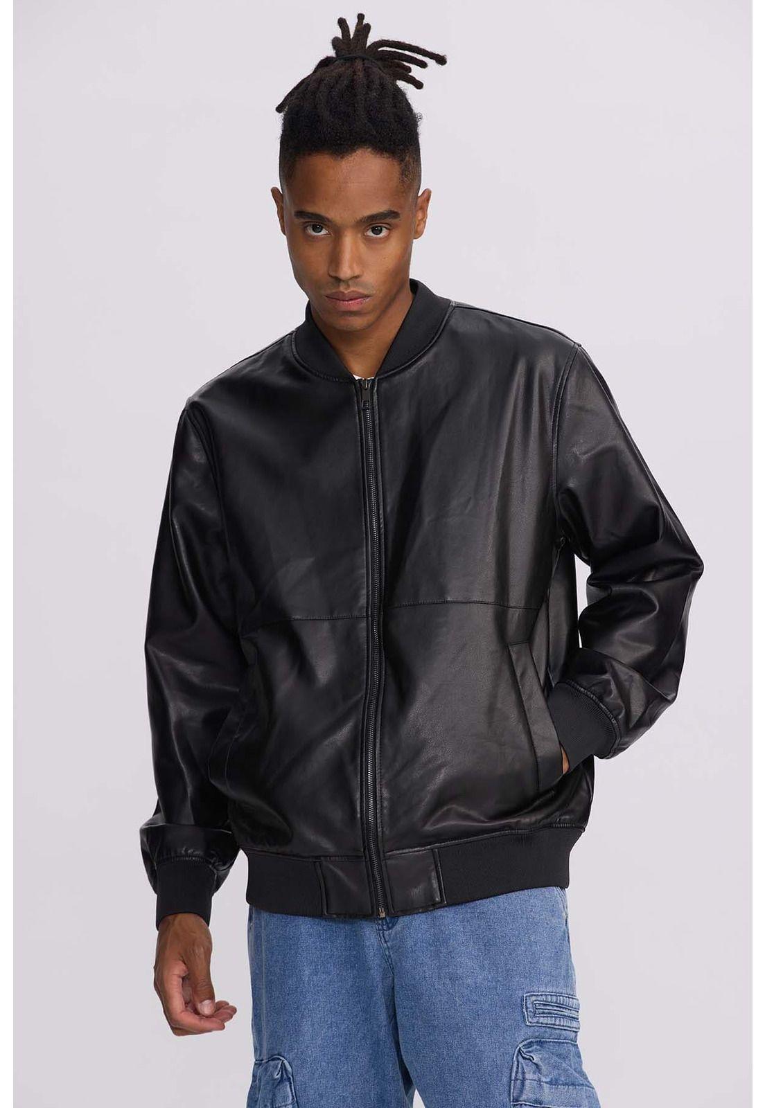 Chaqueta Hombre Bomber Negro - V-1