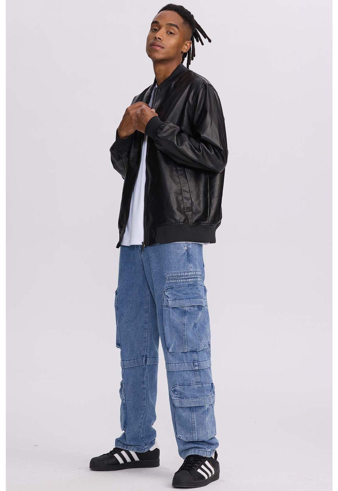 Chaqueta Hombre Bomber Negro - V-3