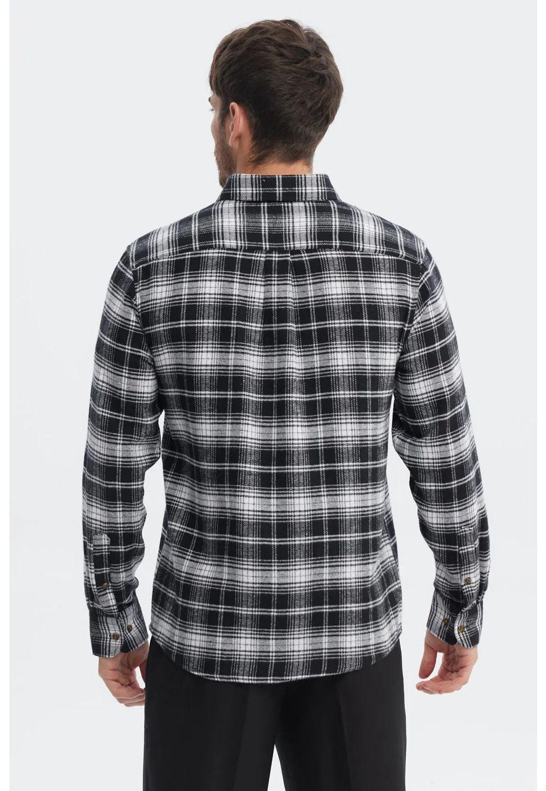 Camisa Hombre Franela Básica Negro-2