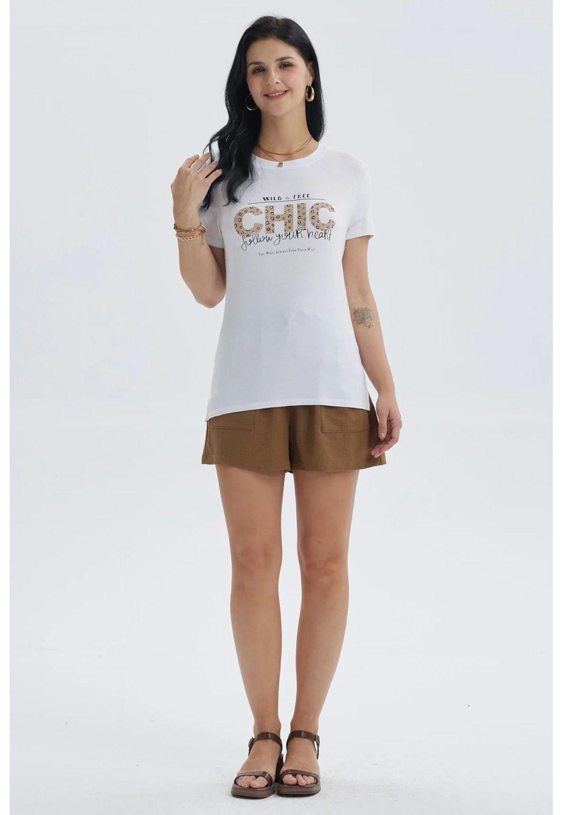 Polera Mujer Print Blanco - lV-3