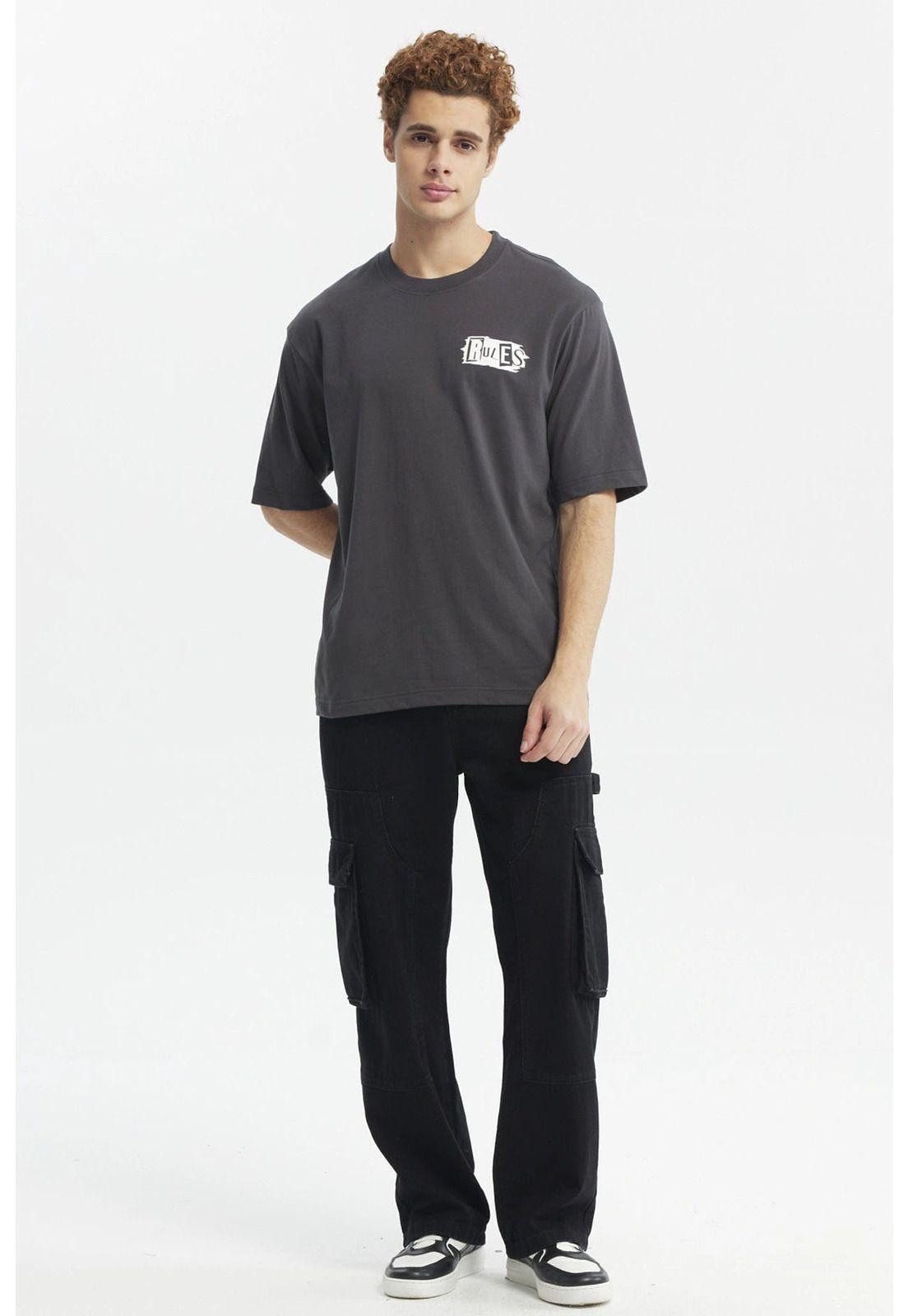 Polera Hombre Oversize Print Marengo-2