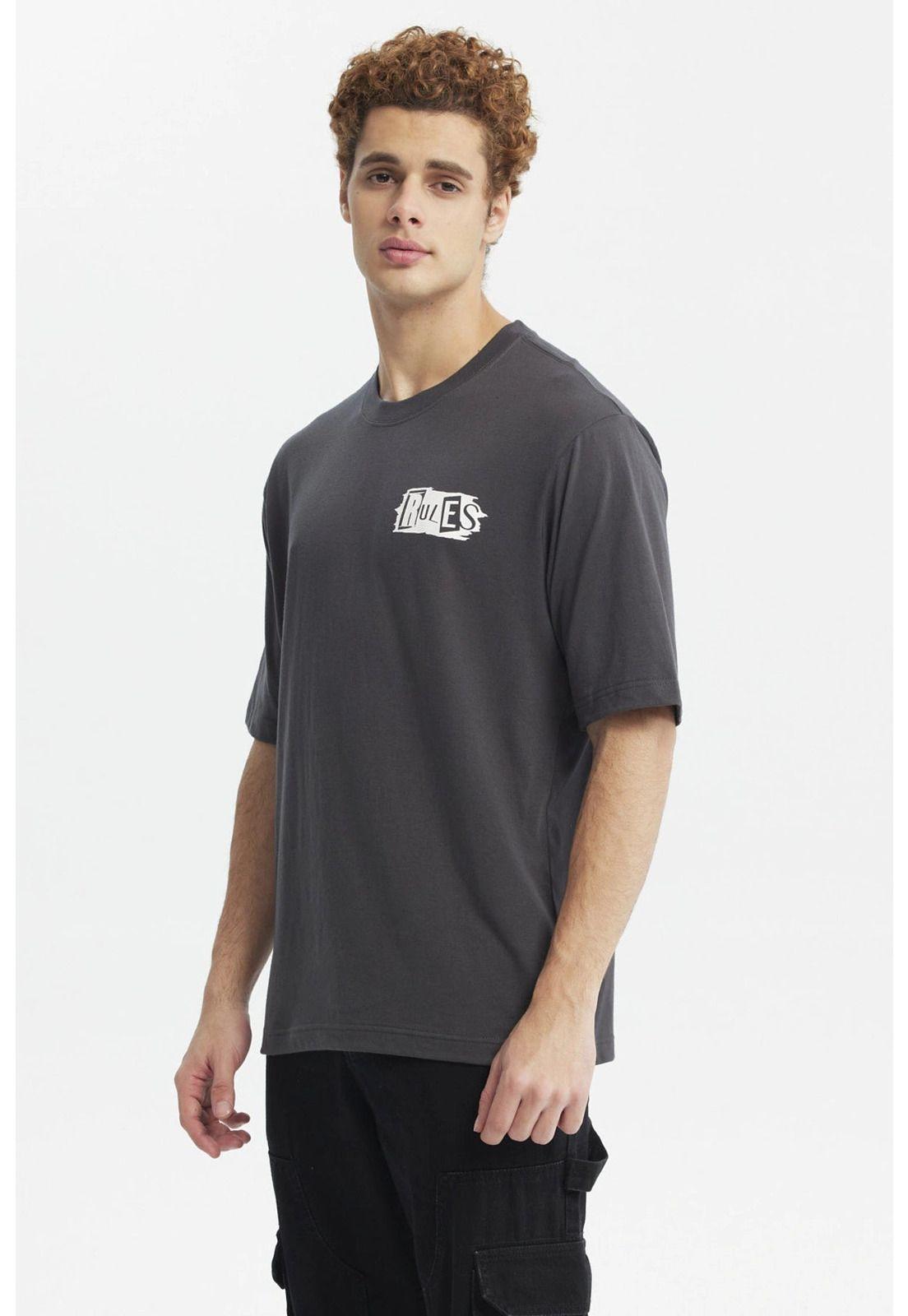 Polera Hombre Oversize Print Marengo-3